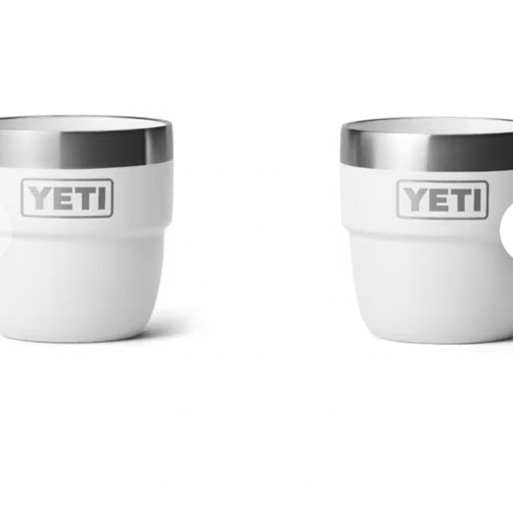 Yeti White Coffee Mug with Silver Rim